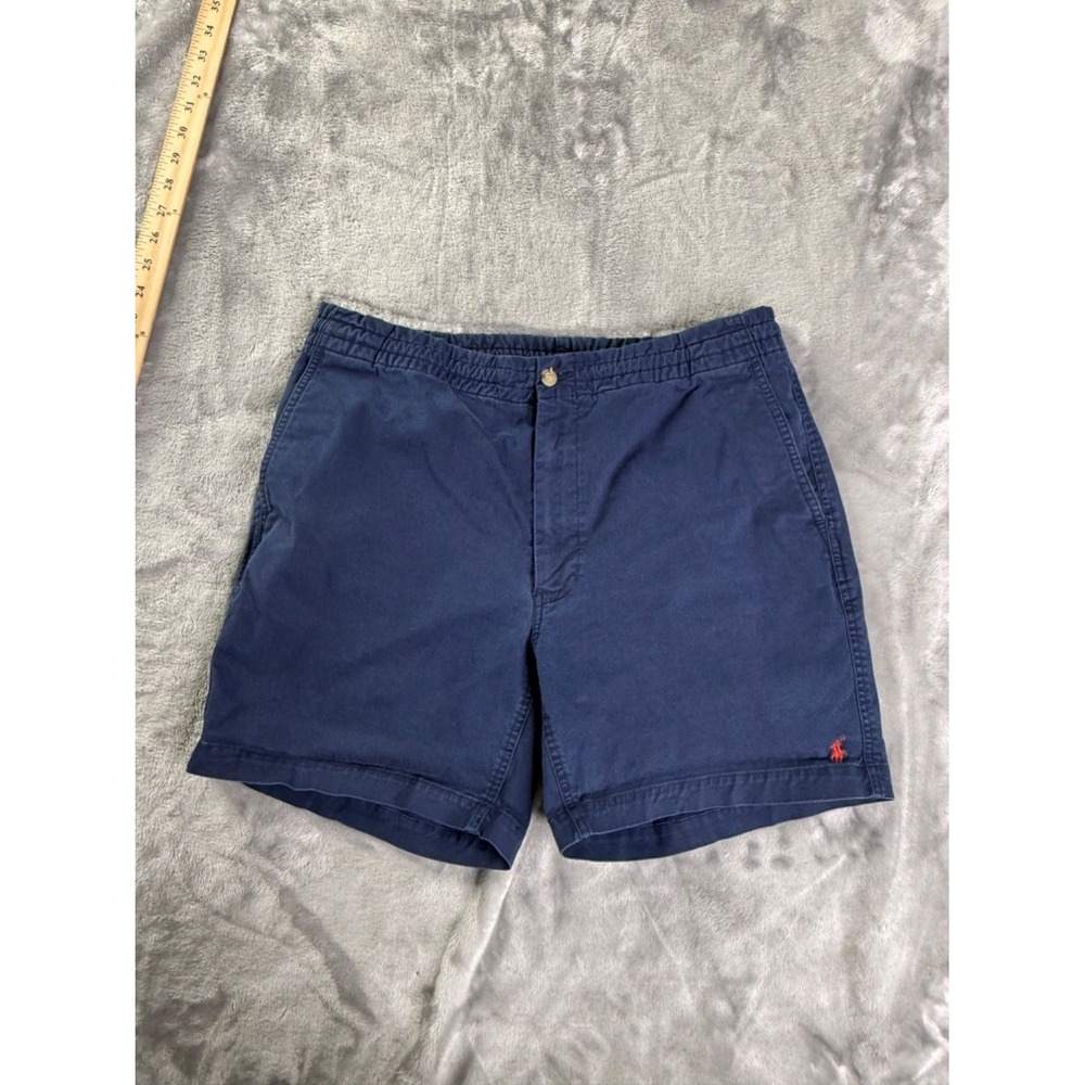 Polo Ralph Lauren Shorts Classic Fit 6" Mens L Blue Chino Embroidered Drawstring